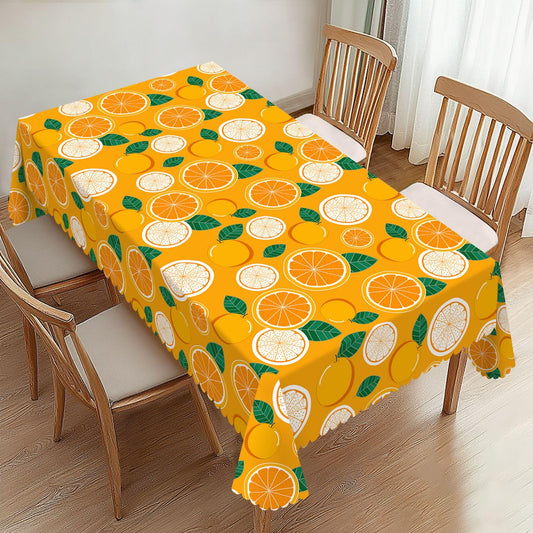 ZYPHORIEL Orange Fruit Rectangle Tablecloths Citrus Orange Table