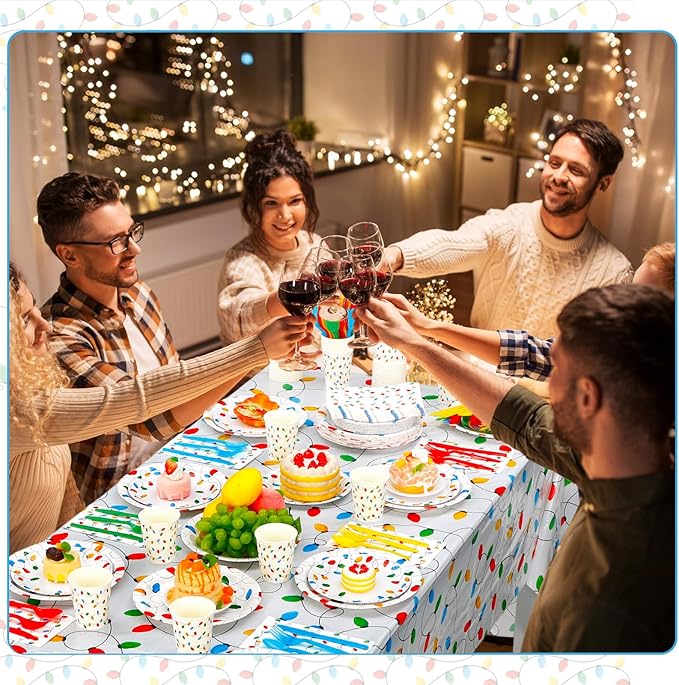 452 Pcs Christmas Party Decorations for 50 Guests Colorful Christmas