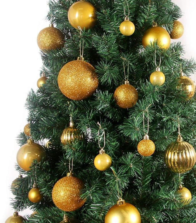 Gold 2.5" Christmas Balls Christmas Tree Decoration Ornaments