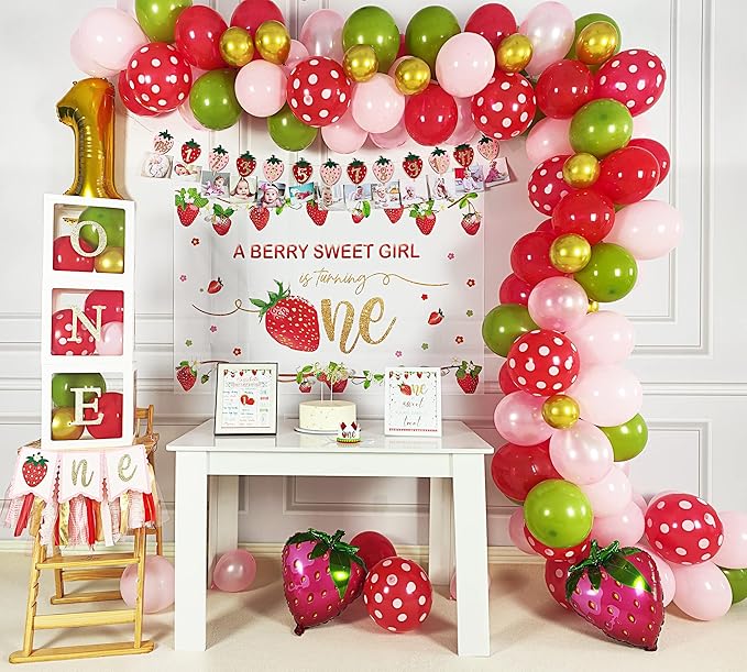 Strawberry 1st Birthday Decorations Party Supplies Strawberry Sweet