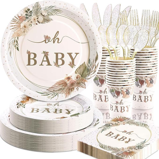 168 Pcs Boho Its A Girl Baby Shower Decorations, Boho Baby Shower