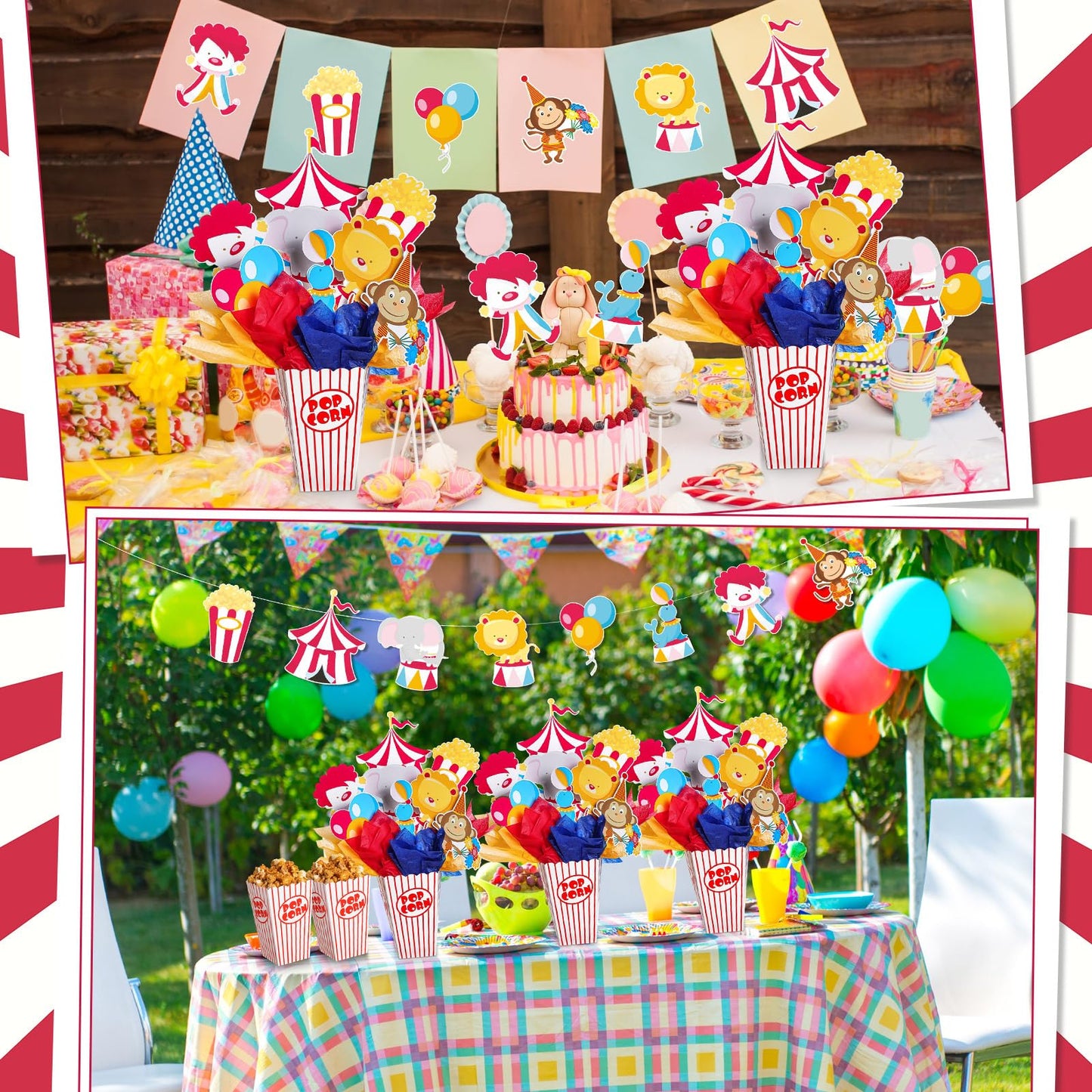 Weekgrat 6 Sets Circus Carnival Party Centerpieces Decorations Circus