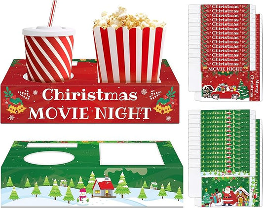 32Pcs Christmas Party Supplies Movie Night Paper Snacks Boxes