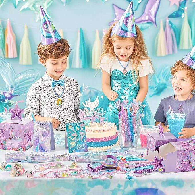 Mermaid Party Favors Birthday Supplies for Girl Gift Boxes Notebooks