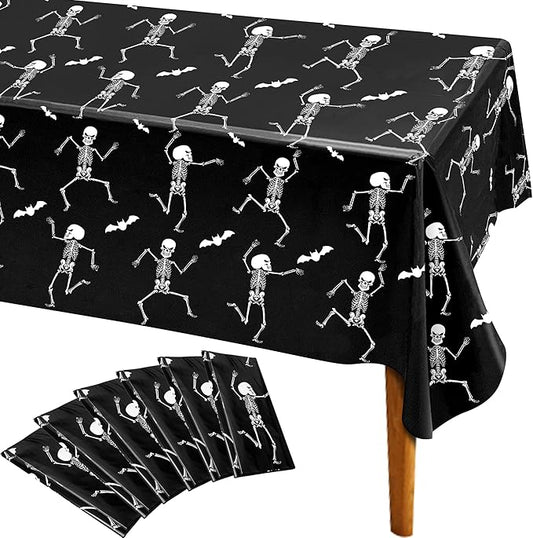 6 Packs Disposable Halloween Tablecloth 54 x 108 Plastic Waterproof