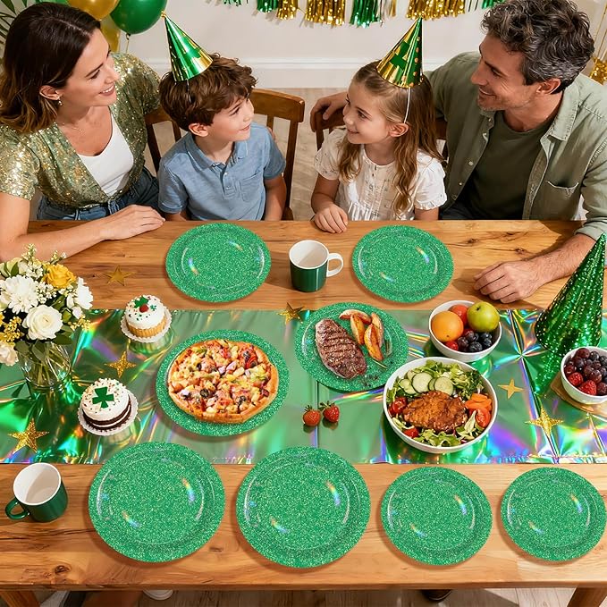 96 Pcs St Patrick's Day Party Supplies 350 GSM Spring Iridescent
