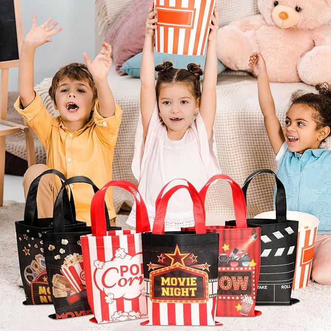 32 Pcs Movie Night Party Favor Bags Movie Theater Non Woven Treat