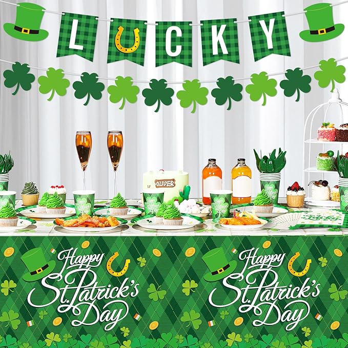 172 Pcs St Patricks Day Party Decoration Set Serves 24 Include Happy