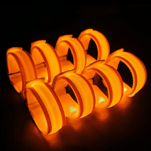 KIRALUMI 8 PCS LED Glow Bracelets, Light Up Wristbands - Halloween