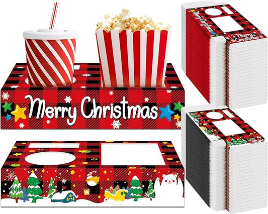 50Pcs Christmas Party Supplies Movie Night Paper Snacks Boxes Xmas