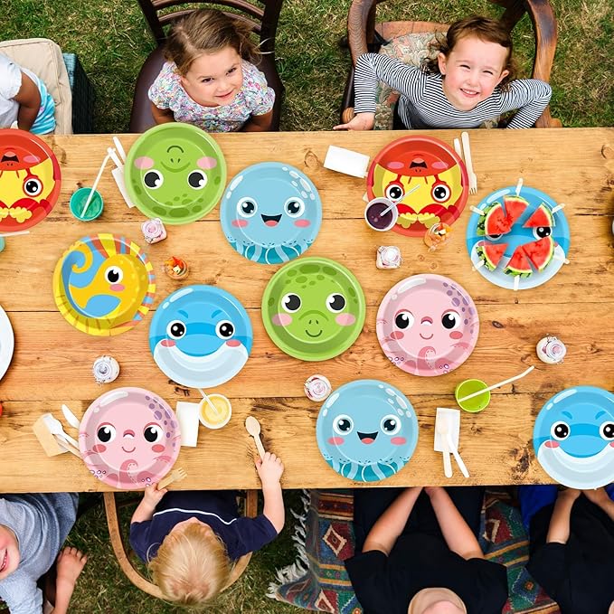 60PCS Under the Sea Party Decoration Ocean Creatures Birthday Paper