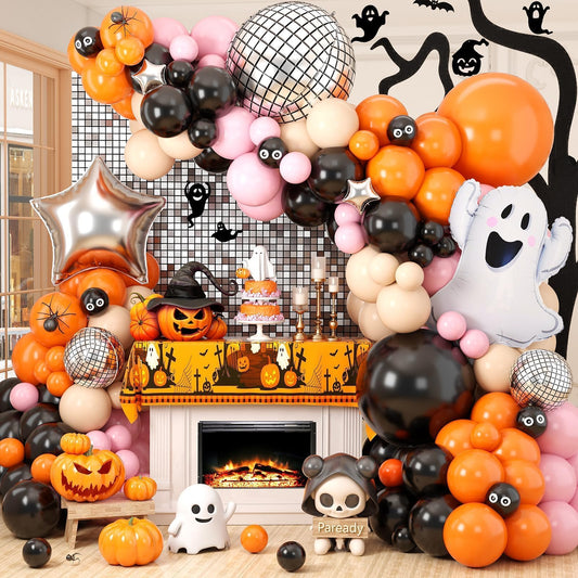 120 Pcs Halloween Balloon Garland, Orange and Black Balloon Arch Kit