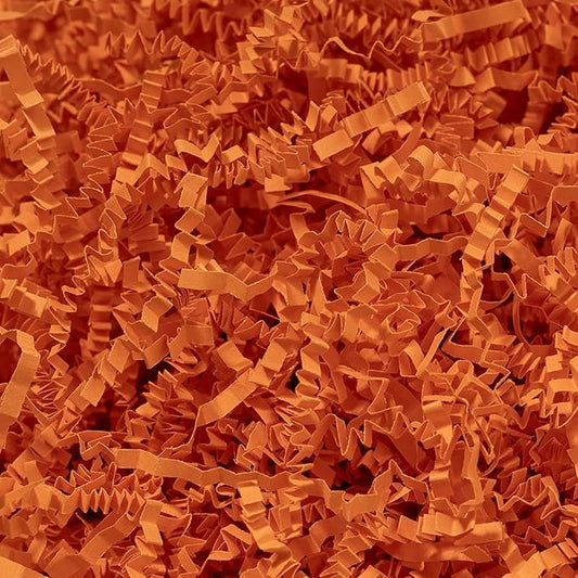 Mefleet 2 LB Crinkle Cut Paper Shred Filler Orange Crinkle Shredded