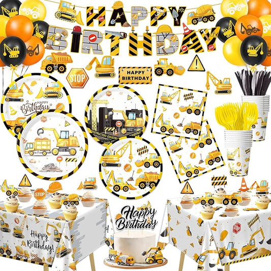 Construction Birthday Party Supplies Includes Plates Napkins Cups