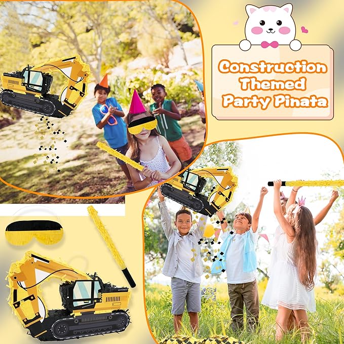 15.7 x 10.6 x 3.1 Inch Construction Excavator Pinata Truck Pinata