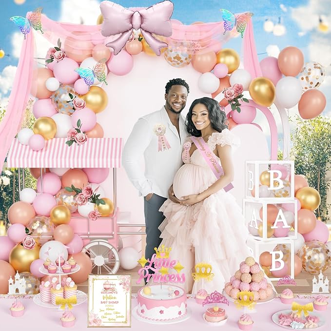 Royal Princess Baby Shower Decorations 138 PCs Baby Princess Party