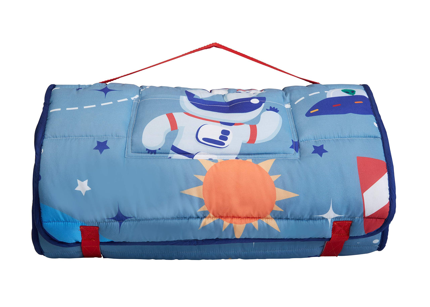 EVERYDAY KIDS Nap Mat w/Removable Pillow -Outer Space Adventures