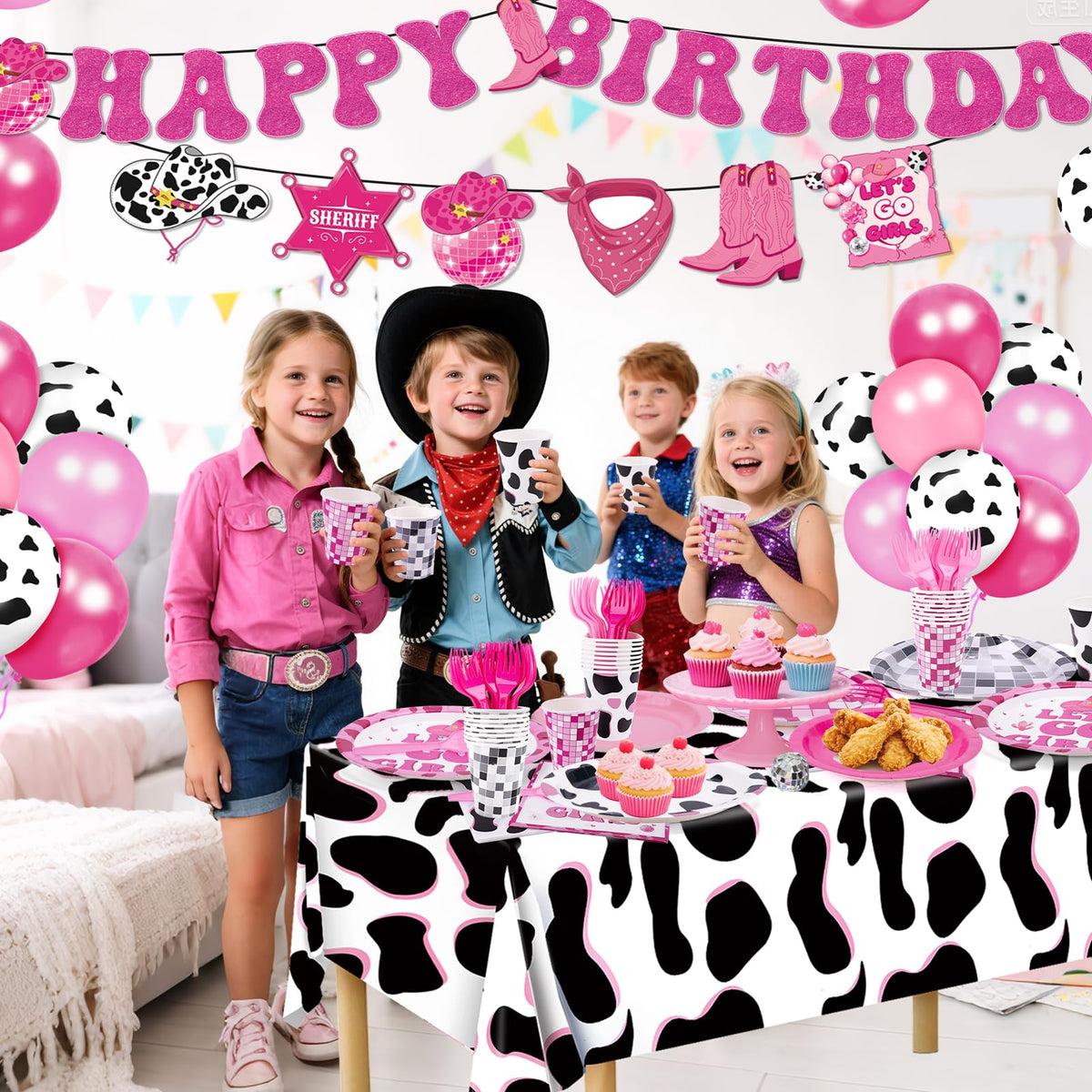 147pcs Cowgirl Birthday Party Decorations, Disco Cowgirl Party