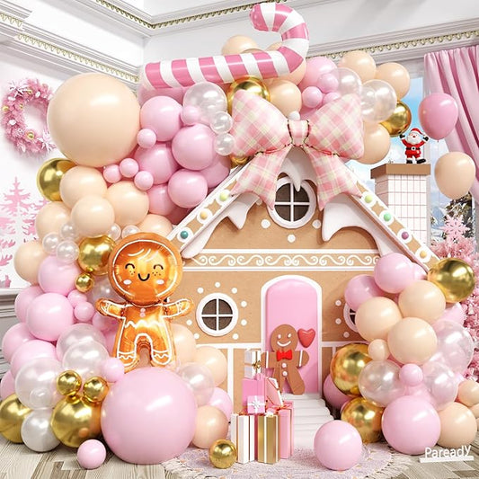 Christmas Balloon Arch Kit 120 PC Pink and Gold Balloon Arch