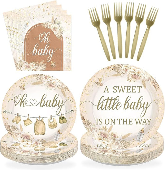 96Pcs Boho Baby Shower Decorations A Sweet Little Baby Is On The Way