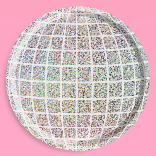 xo, Fetti Holographic Disco Ball Paper Plates - 25 pk, 9" |