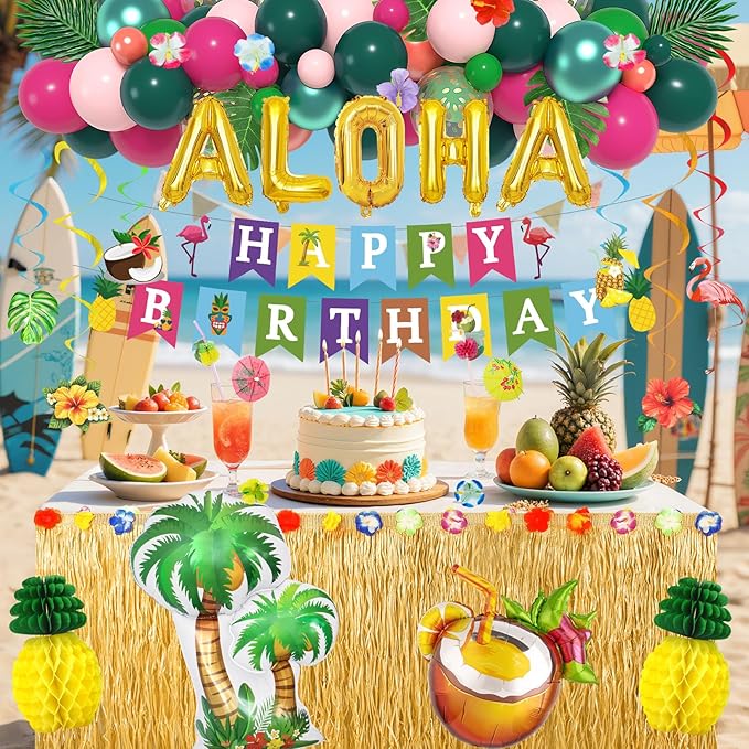 Hawaiian Luau Party Decorations Tropical Aloha Summer Beach Party