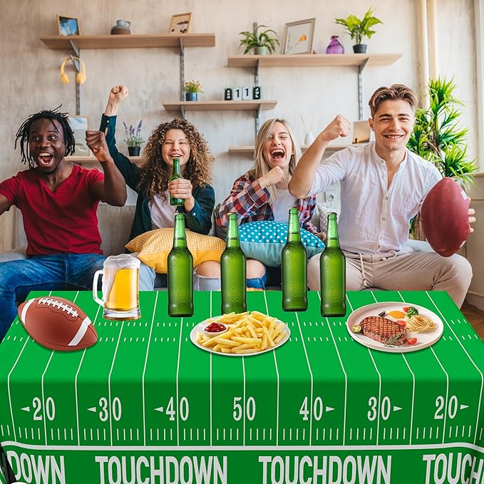 QZYL Football Party Decorations - 2PCS Touchdown Tablecloths,