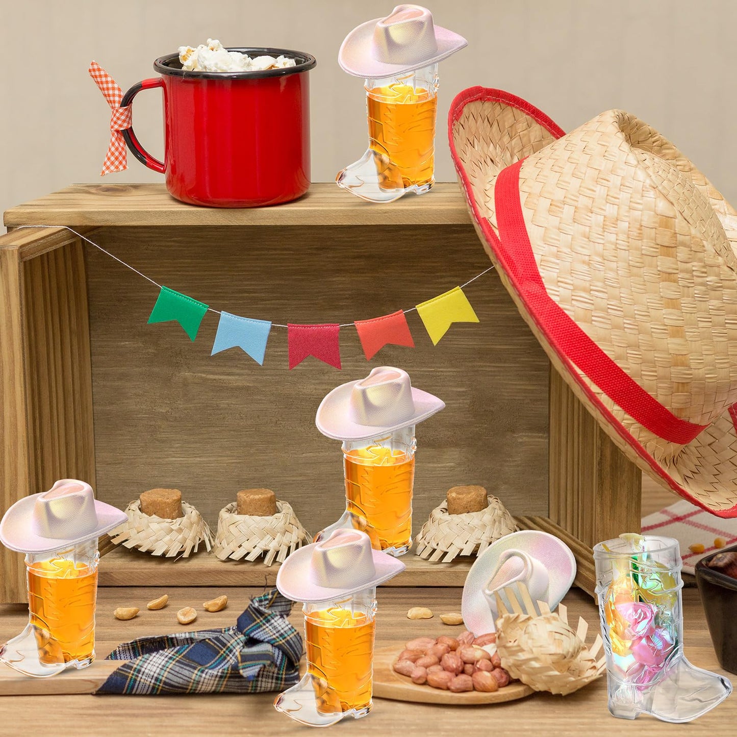 20 Pcs Mini Cowboy Boot Shot Glasses Western Cowgirl Shot Boot