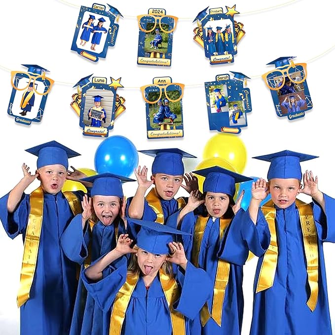 pinkblume Graduation Party Decorations Navy Blue and Gold Grad Photo