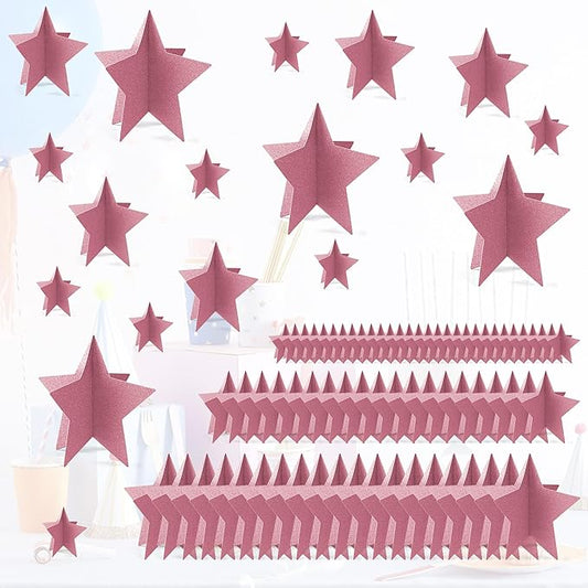 70 Pcs Star Centerpieces Rose Gold Birthday Party Decorations for