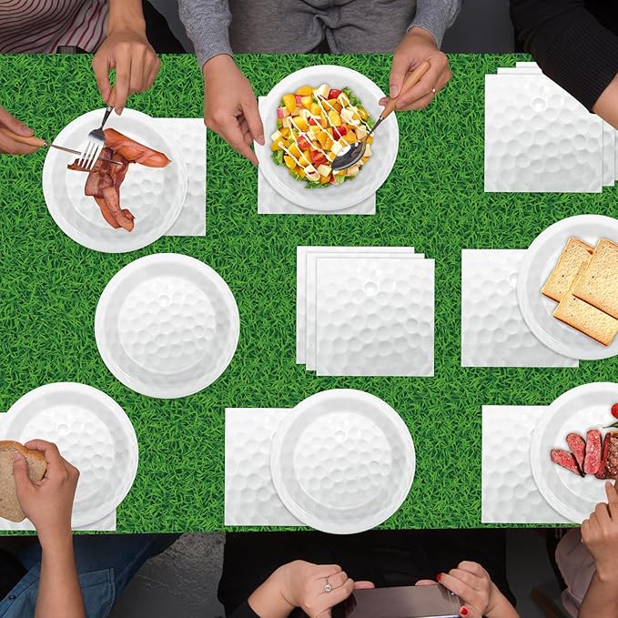 Qyeahkj Golf Party Supplies Serves 24 Golf Ball Party Paper Plates