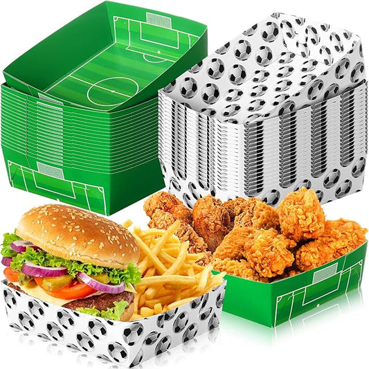 36 Pack Soccer Party Supplies Large 5 lb Soccer Plates Trays Bowls