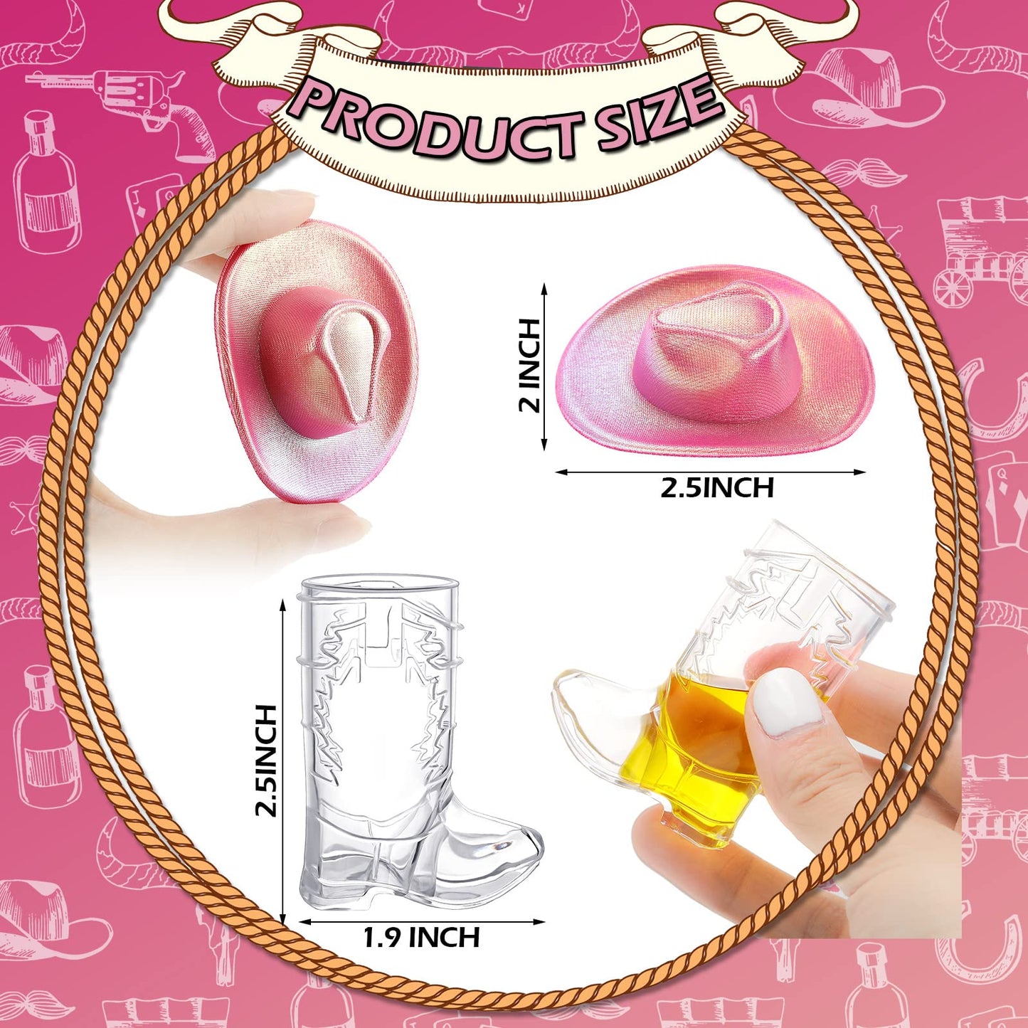 Vesici 20 Pcs Mini Cowboy Boot Shot Glasses Western Cowgirl Shot Boot