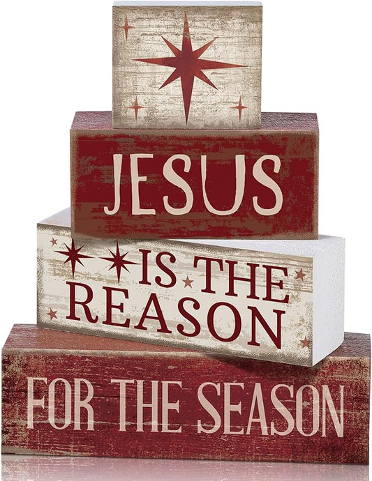 4 Pcs Christmas Table Decoration Jesus Decor Christmas Tiered Tray
