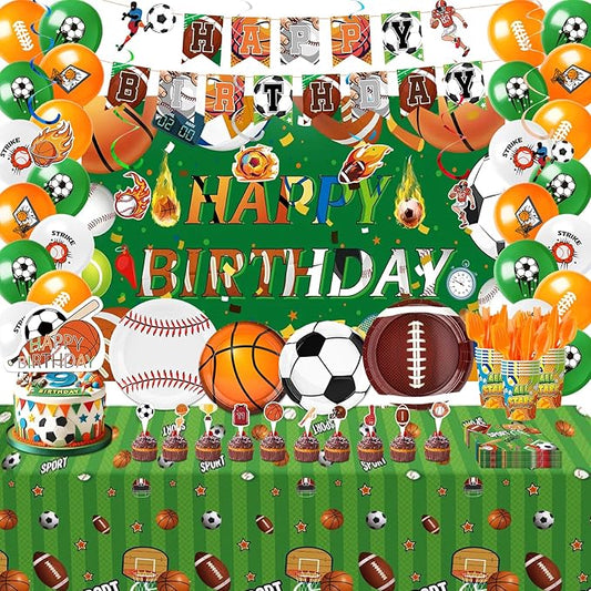 Combo Sports Party Kit for 20 Football & Basketball Theme