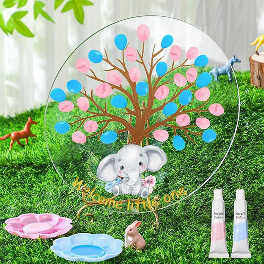 Gender Reveal Fingerprint Tree Boy or Girl