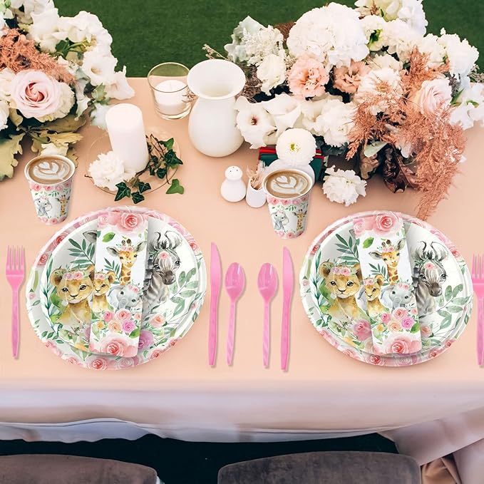 Safari Birthday Decorations Tableware Girl Jungle Theme Party
