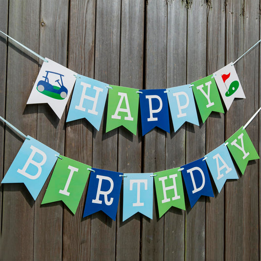 Golf Happy Birthday Banner - Happy Birthday Decorations, Golf Themed