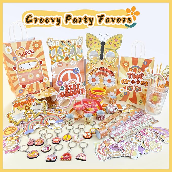Groovy Party Favors Hippie Retro Boho Themed Birthday Party