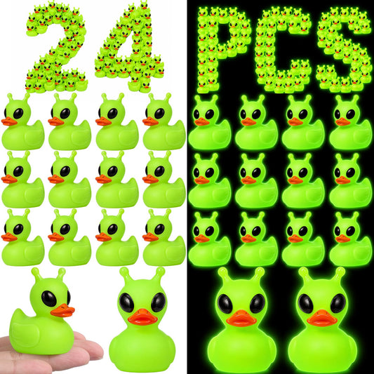 Sotiff 24 Pcs Mini Alien Rubber Ducks Alien Party Favors Small Tiny
