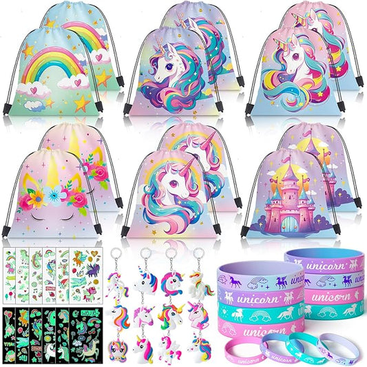 12 Sets Unicorn Party Favors Birthday Supplies for Girls Kid