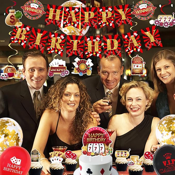 Casino Theme Party Decorations for Men Women Las Vegas Party