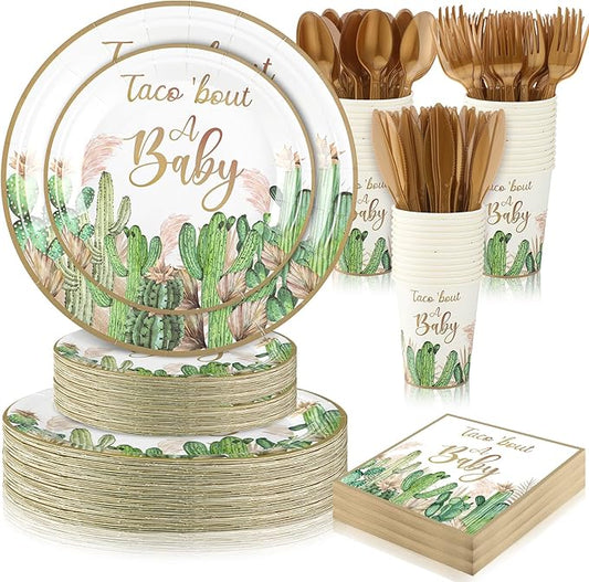 350 Pcs Taco' Bout A Baby Party Decorations Cactus Taco Pampas Grass