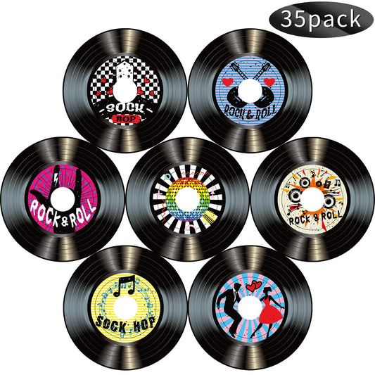 Boao 35 Pieces 7 Inch 1950's Records Decor Rock and Roll Music Party