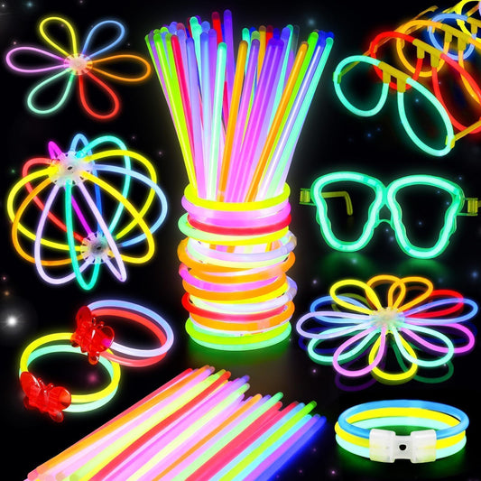 BUDI 467Pcs Glow Sticks Party Favors for Kids Adults Glow in the Dark