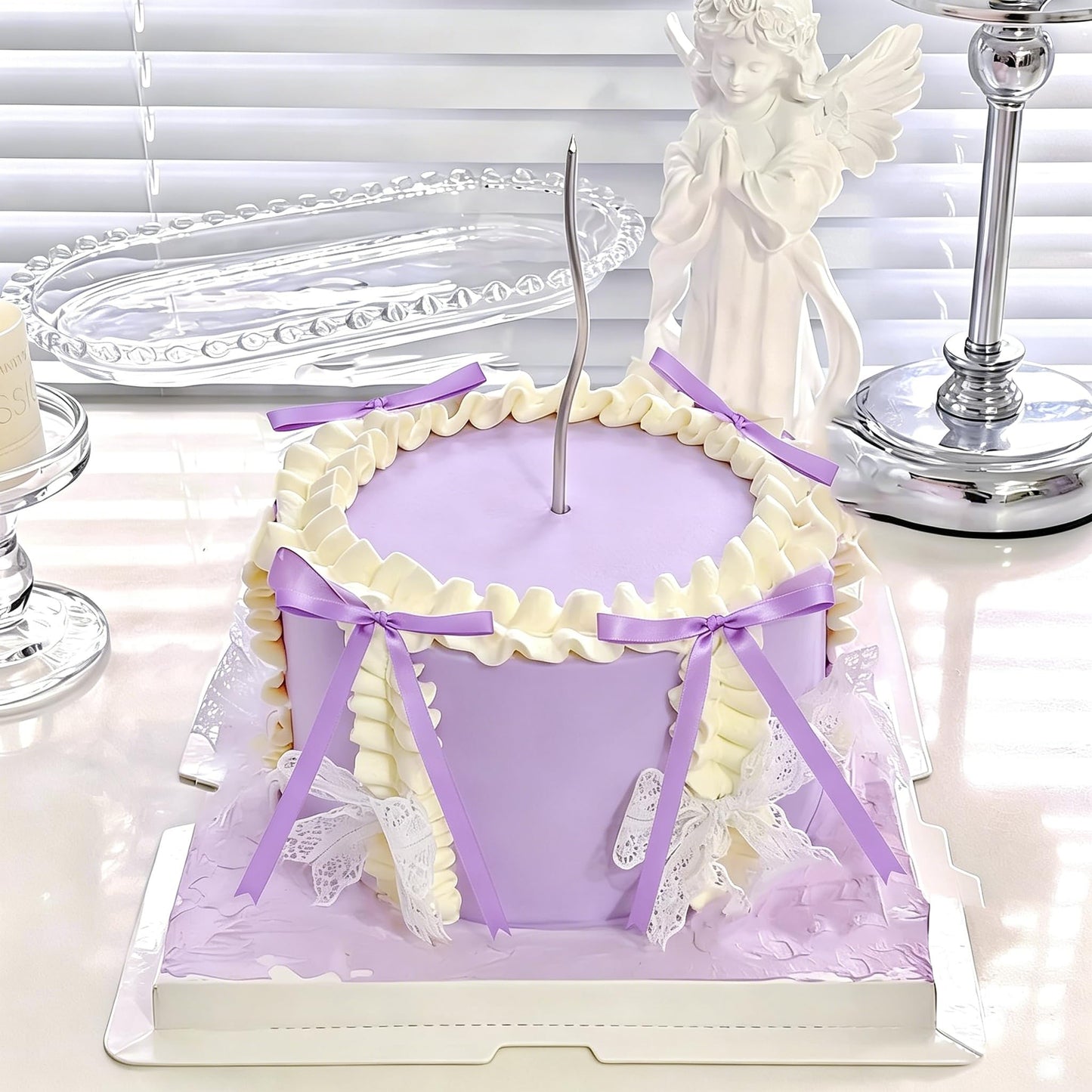 Purple Bow Cake Topper Coquette Bows Cake Decorations Dessert Purple