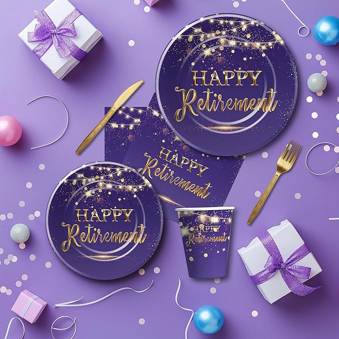 Retirement Decorations Paper Plates And Napkins Party Tableware