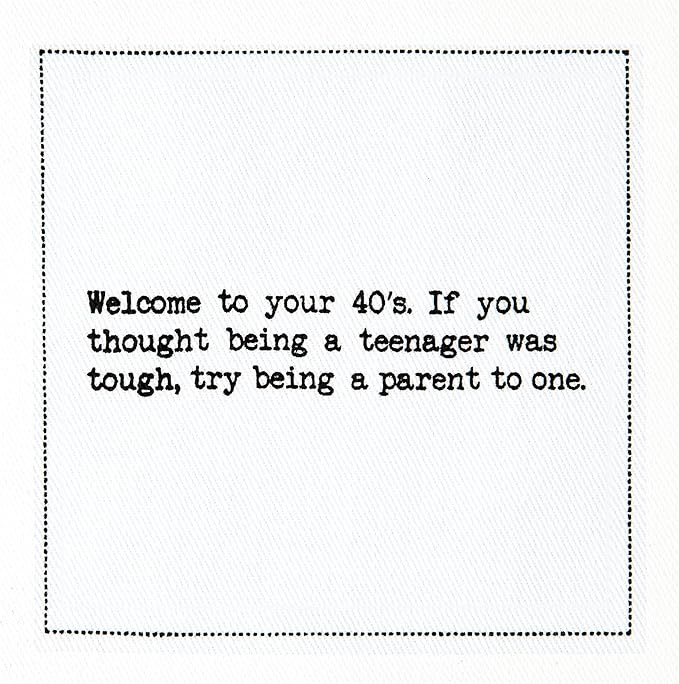 Five Star Funny 40th Birthday Quotes | White Cotton Cocktail Napkins