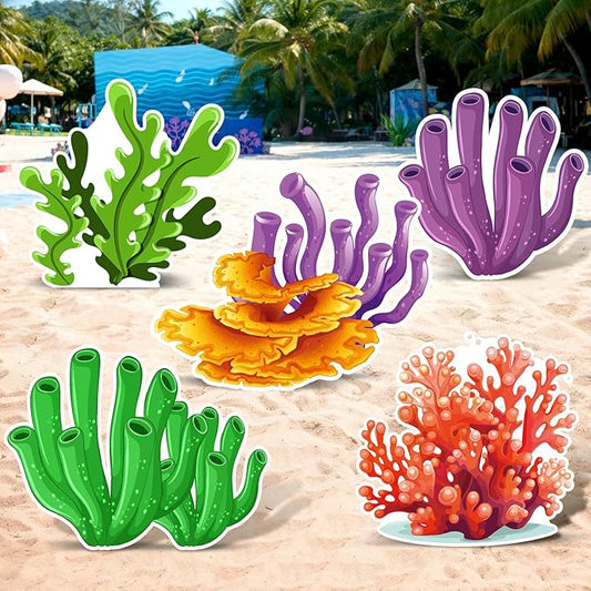 5 Pcs Large Under The Sea Stand Decoration 16.5 to 26.4 inch Corals