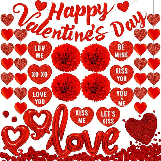 Valentines Day Decorations Set with Happy Valentine's Day Banner